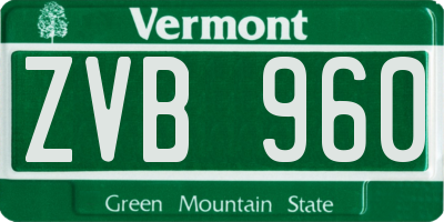VT license plate ZVB960