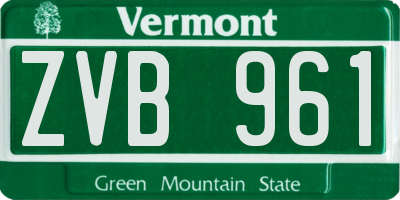 VT license plate ZVB961