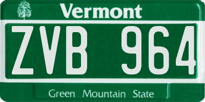 VT license plate ZVB964