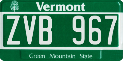 VT license plate ZVB967