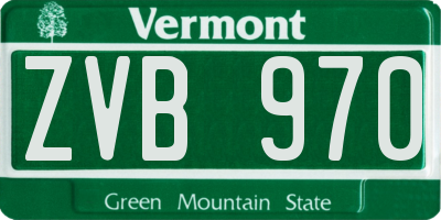 VT license plate ZVB970