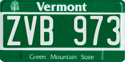 VT license plate ZVB973