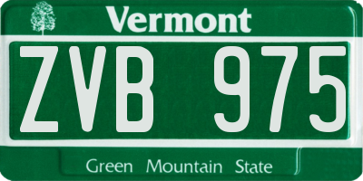 VT license plate ZVB975