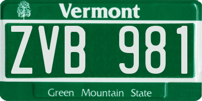 VT license plate ZVB981