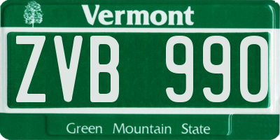 VT license plate ZVB990
