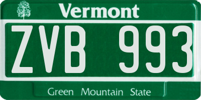 VT license plate ZVB993