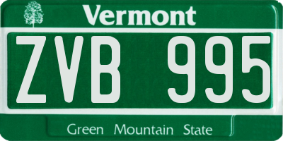 VT license plate ZVB995