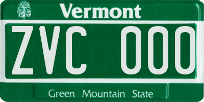 VT license plate ZVC000