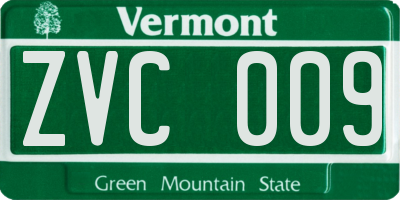 VT license plate ZVC009