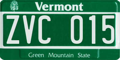 VT license plate ZVC015