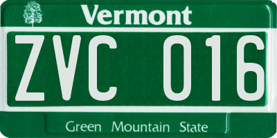 VT license plate ZVC016