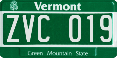 VT license plate ZVC019
