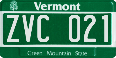 VT license plate ZVC021
