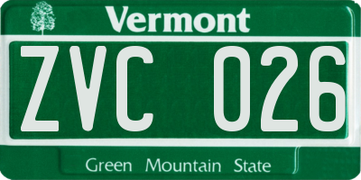 VT license plate ZVC026