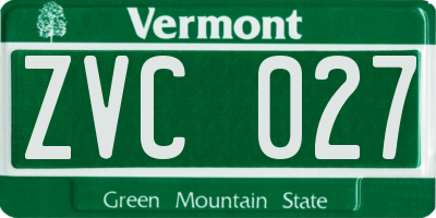 VT license plate ZVC027