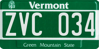 VT license plate ZVC034