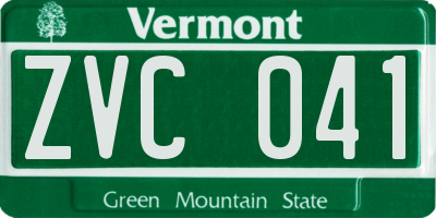 VT license plate ZVC041