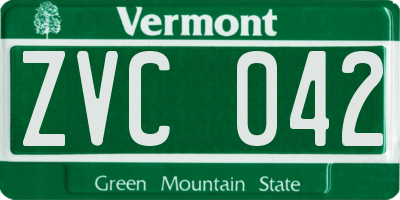 VT license plate ZVC042