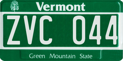 VT license plate ZVC044