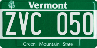 VT license plate ZVC050