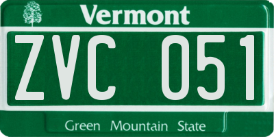 VT license plate ZVC051
