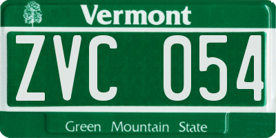 VT license plate ZVC054