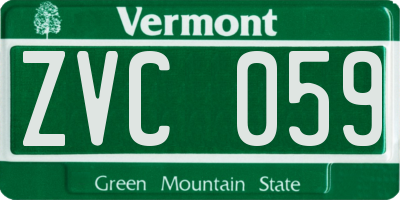 VT license plate ZVC059