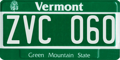 VT license plate ZVC060