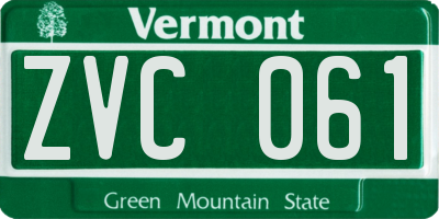 VT license plate ZVC061