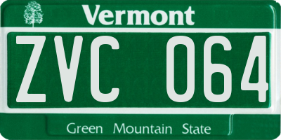 VT license plate ZVC064