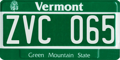 VT license plate ZVC065