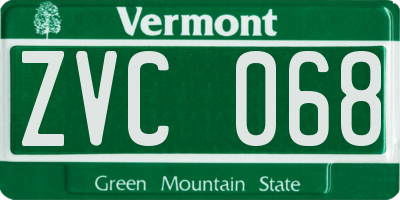 VT license plate ZVC068