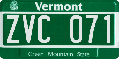 VT license plate ZVC071