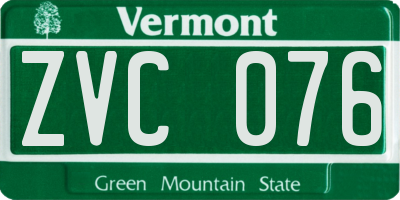 VT license plate ZVC076