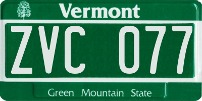 VT license plate ZVC077