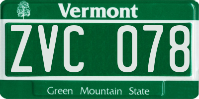 VT license plate ZVC078