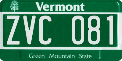 VT license plate ZVC081