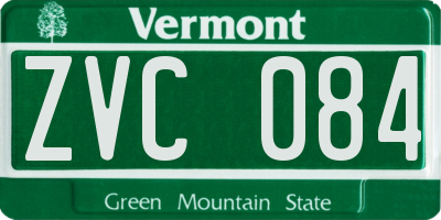 VT license plate ZVC084