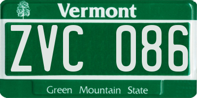 VT license plate ZVC086