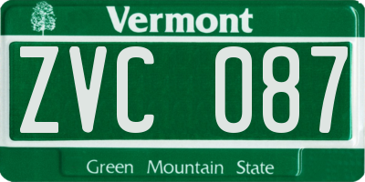 VT license plate ZVC087