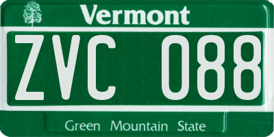 VT license plate ZVC088