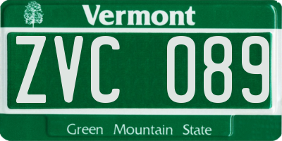 VT license plate ZVC089