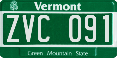 VT license plate ZVC091
