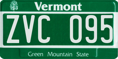 VT license plate ZVC095