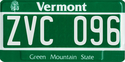 VT license plate ZVC096