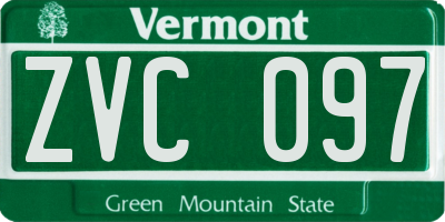 VT license plate ZVC097