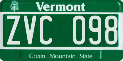 VT license plate ZVC098