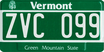 VT license plate ZVC099