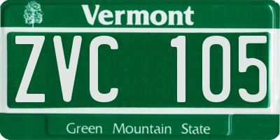 VT license plate ZVC105