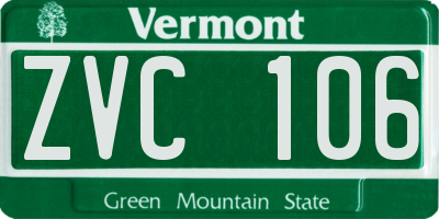 VT license plate ZVC106
